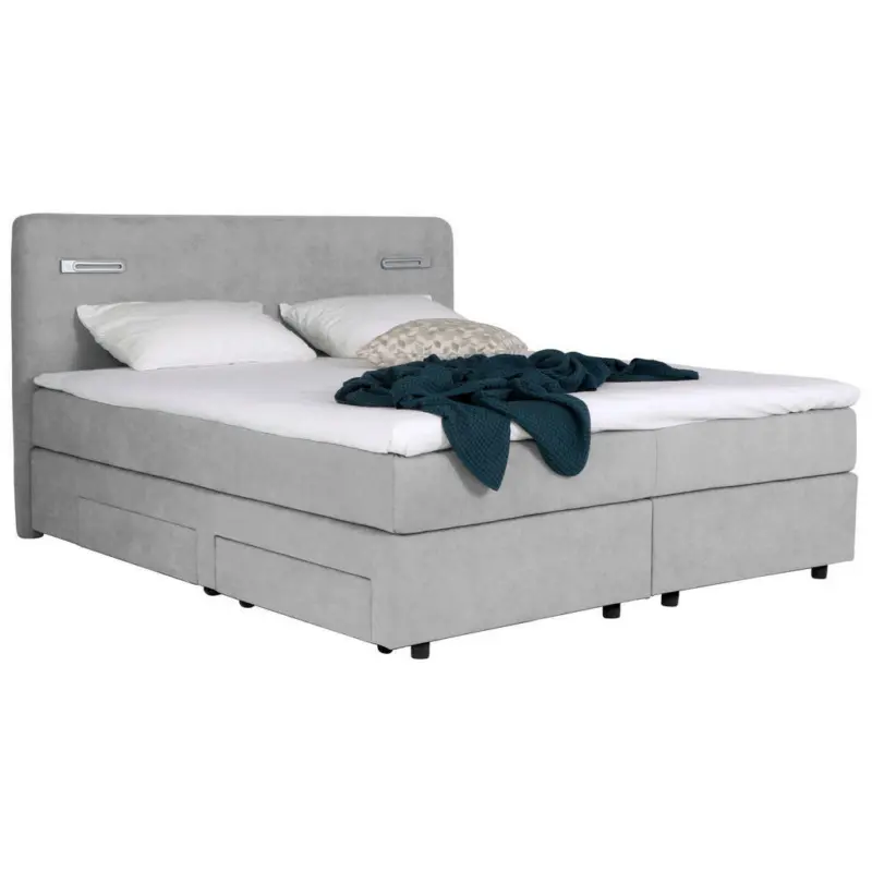 Boxspringbett 180/200 cm in Hellgrau