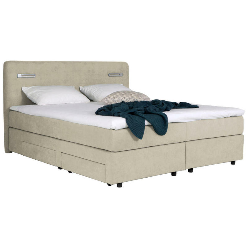 Boxspringbett 180/200 cm in Beige