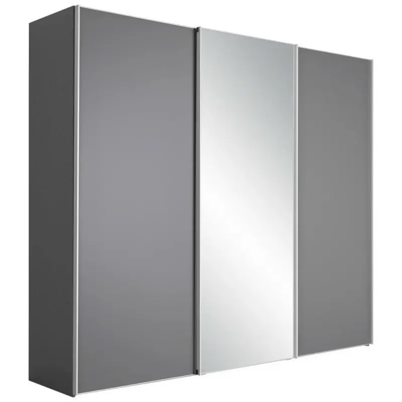 Schwebetürenschrank in Dunkelgrau