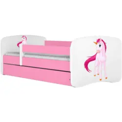 Kinder-/Juniorbett 80/160 cm in Rosa, Weiß