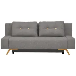 Schlafsofa in Webstoff Blau, Braun