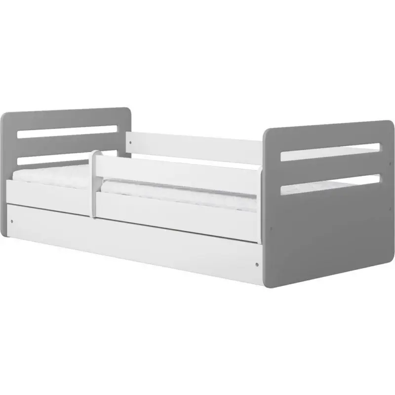 Kinder-/Juniorbett 80/180 cm in Grau, Weiß