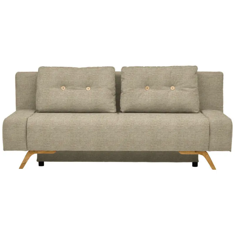 Schlafsofa in Webstoff Beige