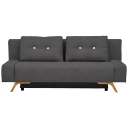 Schlafsofa in Webstoff Dunkelgrau