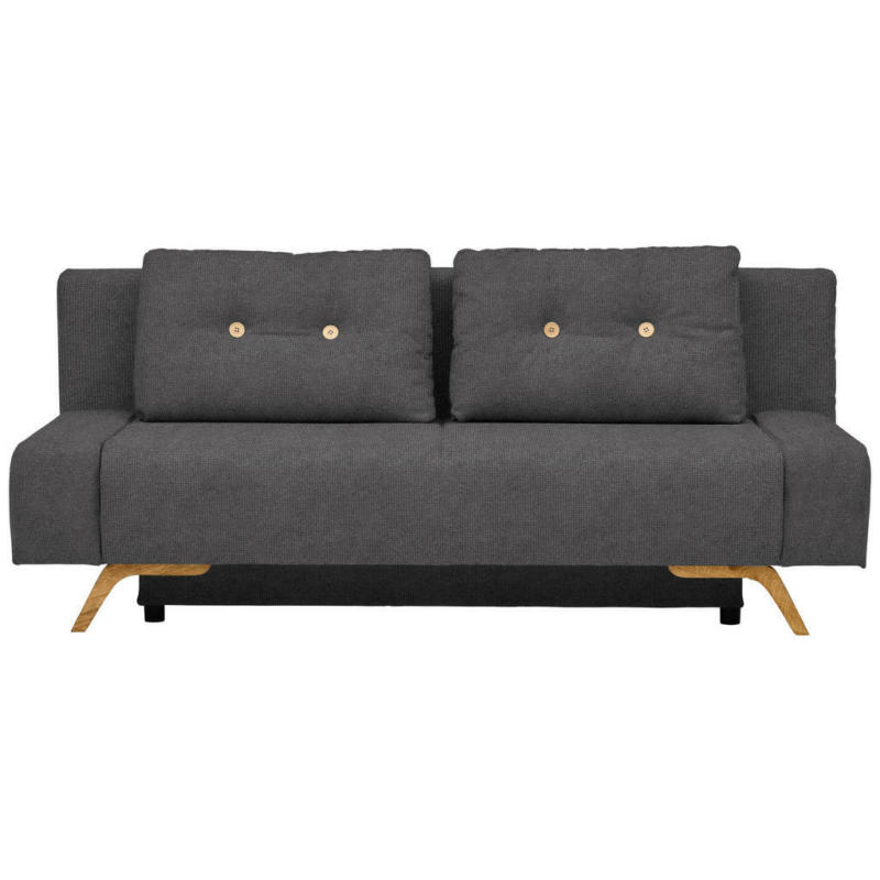 Schlafsofa in Webstoff Dunkelgrau