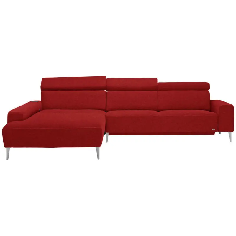 Ecksofa in Webstoff Rot