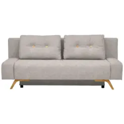 Schlafsofa in Webstoff Hellgrau