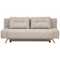 Schlafsofa in Flachgewebe Sandfarben