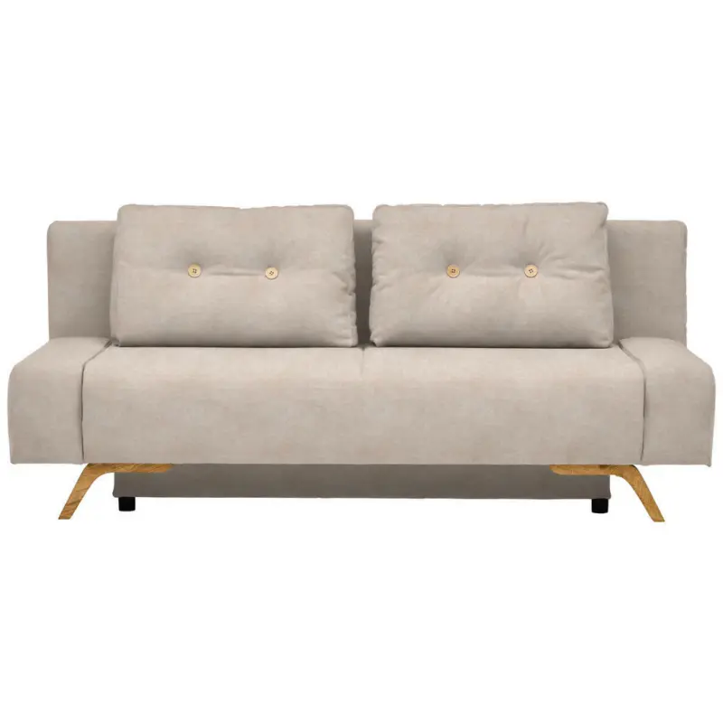 Schlafsofa in Flachgewebe Sandfarben
