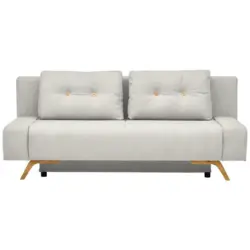 Schlafsofa in Webstoff Weiß