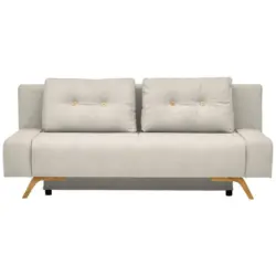 Schlafsofa in Webstoff Creme