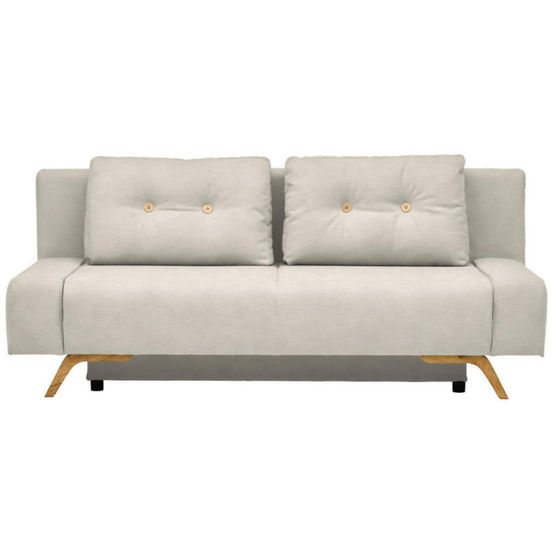 Schlafsofa in Webstoff Creme