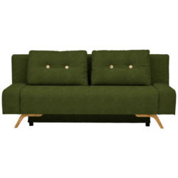 Schlafsofa in Webstoff Dunkelgrün