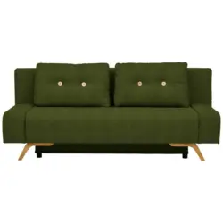 Schlafsofa in Webstoff Dunkelgrün