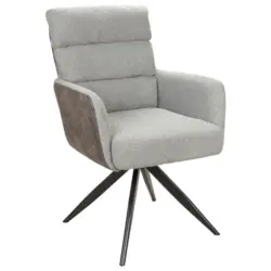 Armlehnstuhl in Eisen Webstoff, Teddystoff