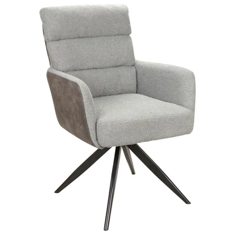 Armlehnstuhl in Eisen Webstoff, Teddystoff