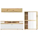 XXXLutz Lauterach - Ihr M&ouml;belhaus bei Bregenz Wohnwand 251/173/50 cm in Wei&szlig;, Eiche Artisan