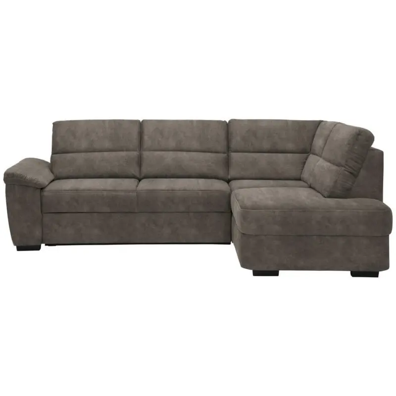Ecksofa in Lederlook Hellbraun