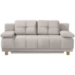 Boxspringsofa in Webstoff Naturfarben