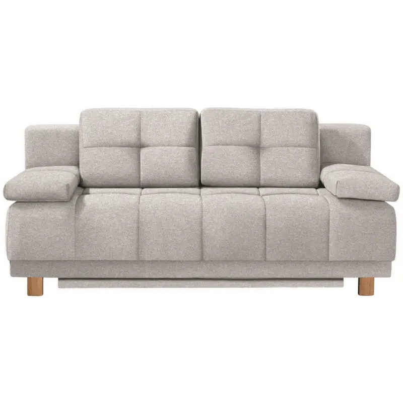 Boxspringsofa in Webstoff Naturfarben