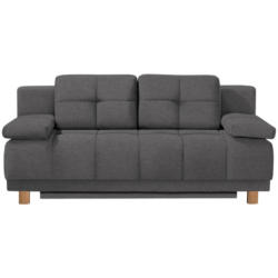 Boxspringsofa in Webstoff Dunkelgrau