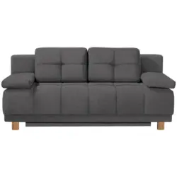 Boxspringsofa in Webstoff Dunkelgrau