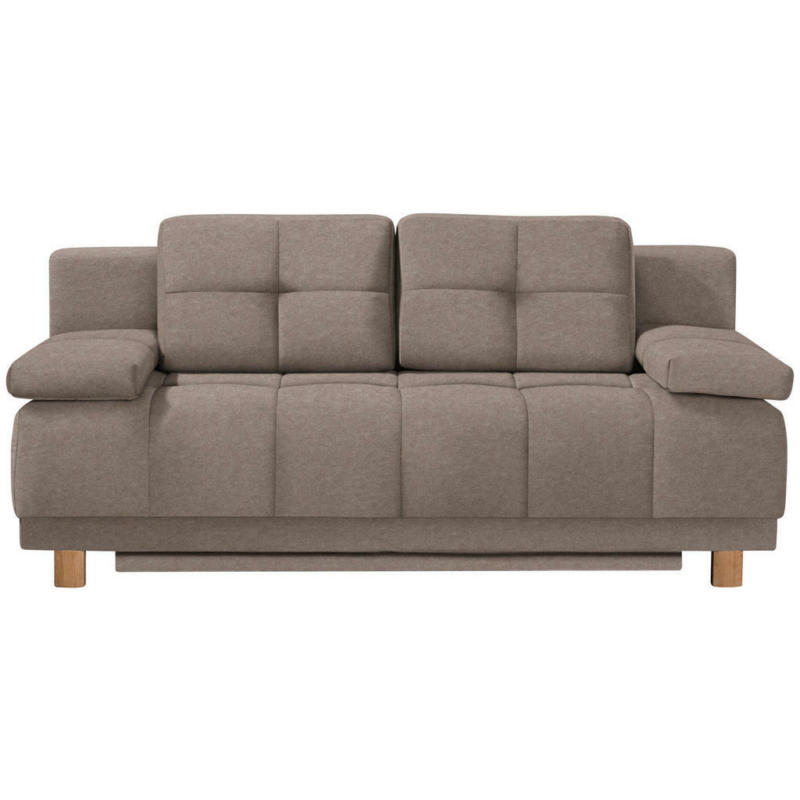 Boxspringsofa in Webstoff Taupe