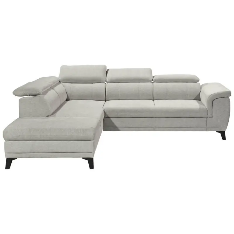 Ecksofa in Mikrovelours Hellgrau