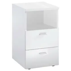 Nachtkästchen in Weiß Hochglanz