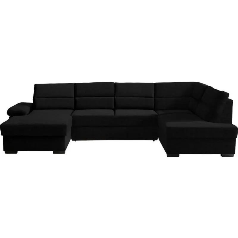 Wohnlandschaft in Flachgewebe Schwarz