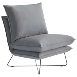 Sessel in Flachgewebe Hellgrau