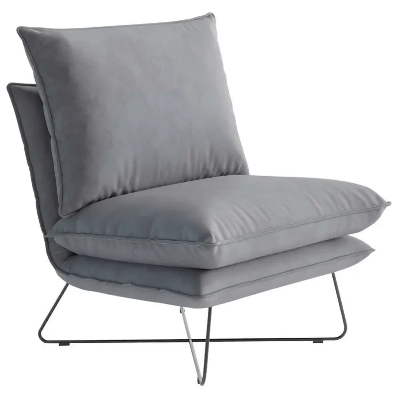 Sessel in Flachgewebe Hellgrau