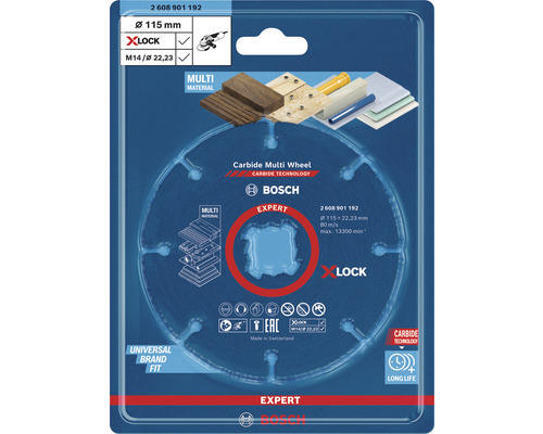 Trennscheibe Bosch Professional Expert Carbide Multi Wheel X-LOCK, 115 mm, 22,23 mm, 1 Stk.