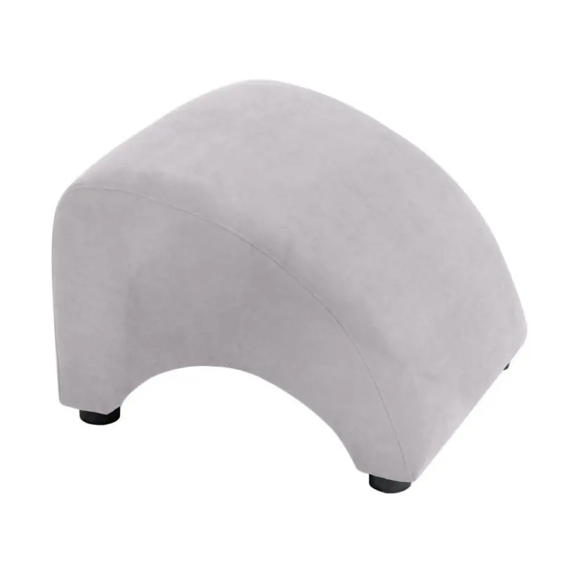 Hocker in Textil Silberfarben
