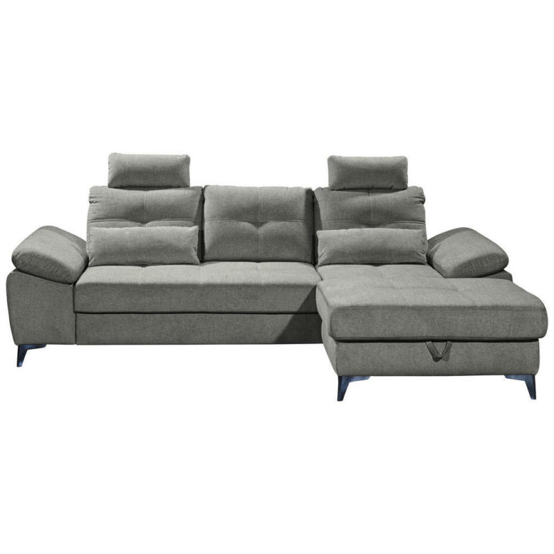 Ecksofa in Mikrovelours Grau