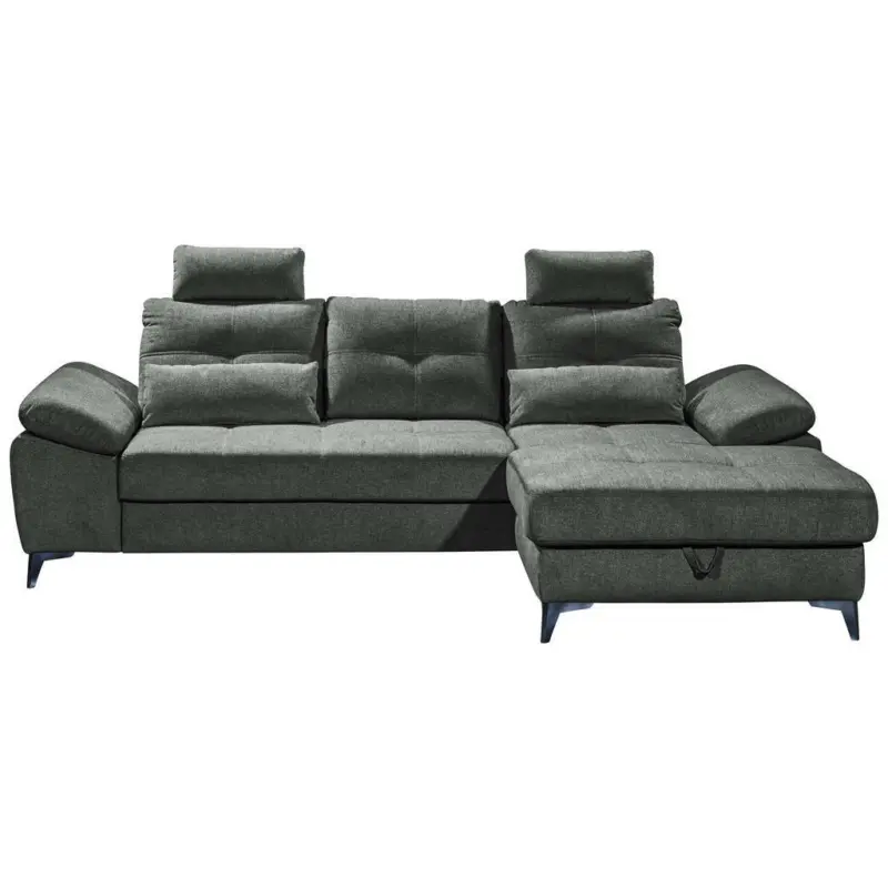Ecksofa in Mikrovelours Anthrazit