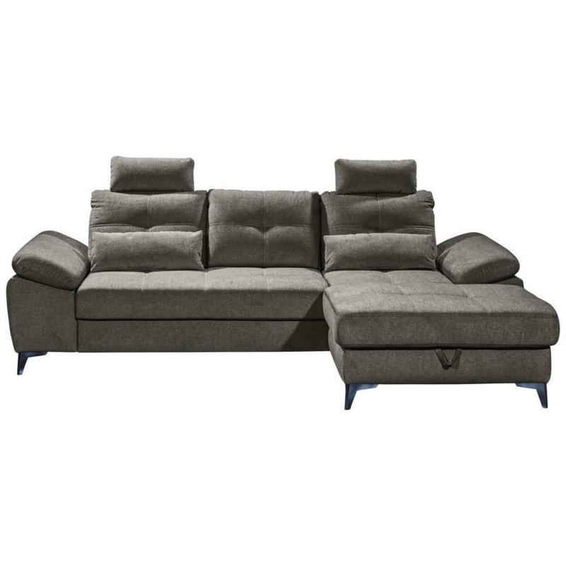 Ecksofa in Mikrovelours Dunkelbraun