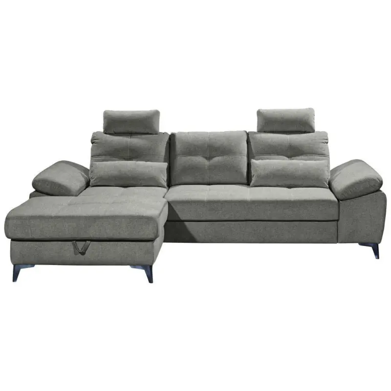 Ecksofa in Mikrovelours Grau