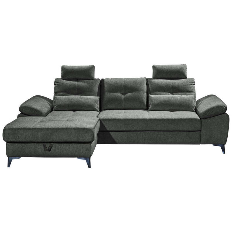 Ecksofa in Mikrovelours Anthrazit