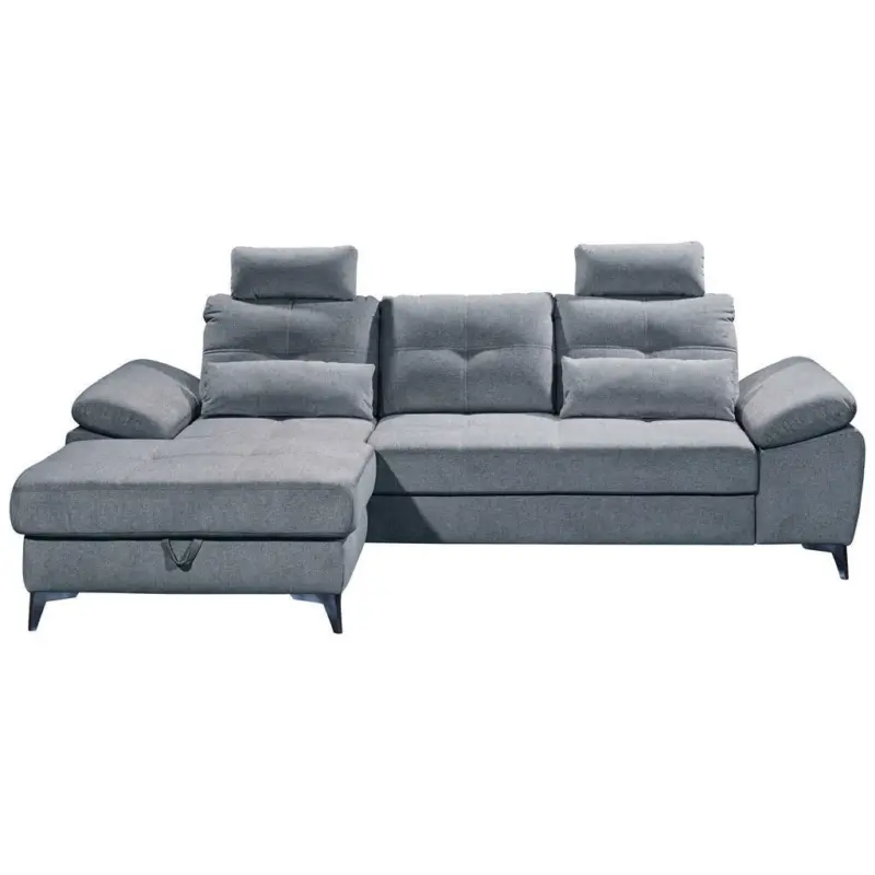 Ecksofa in Mikrovelours Blau