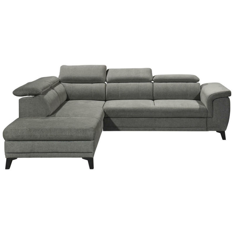 Ecksofa in Mikrovelours Grau