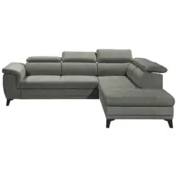 Ecksofa in Mikrovelours Grau