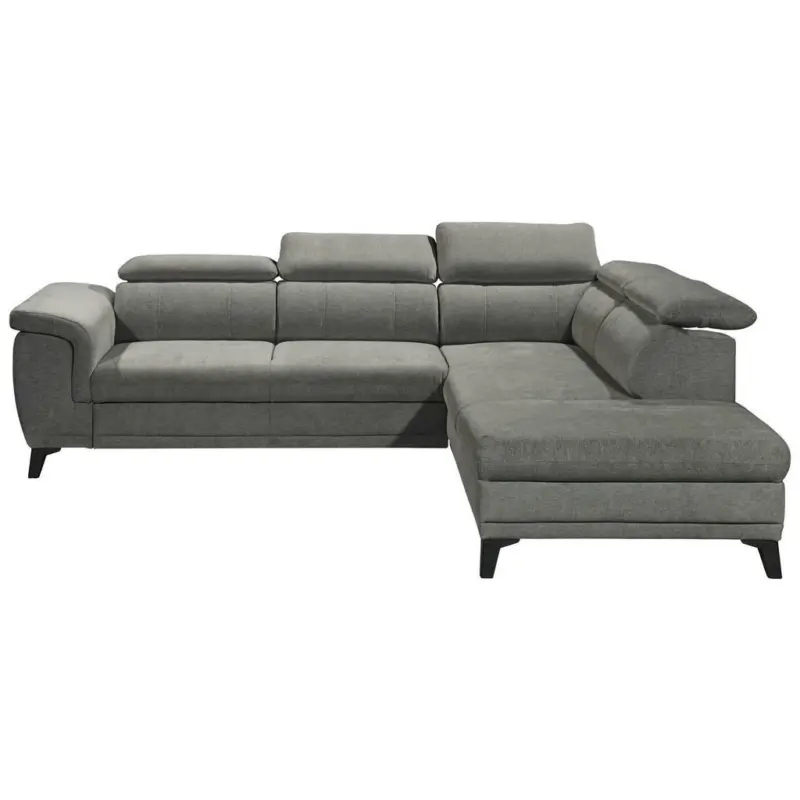 Ecksofa in Mikrovelours Grau