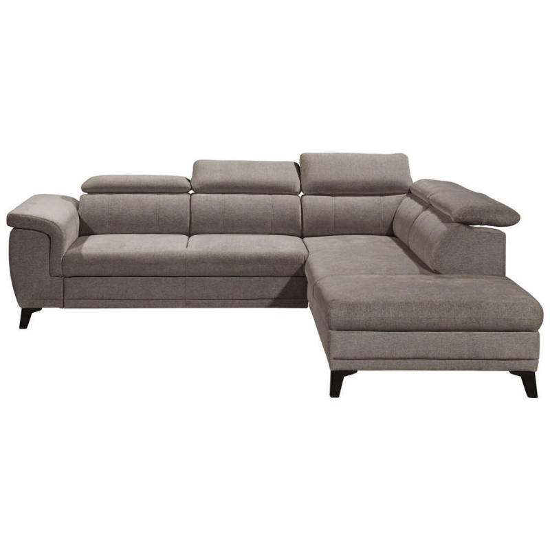 Ecksofa in Mikrovelours Sandfarben