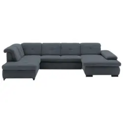 Wohnlandschaft in Webstoff Anthrazit