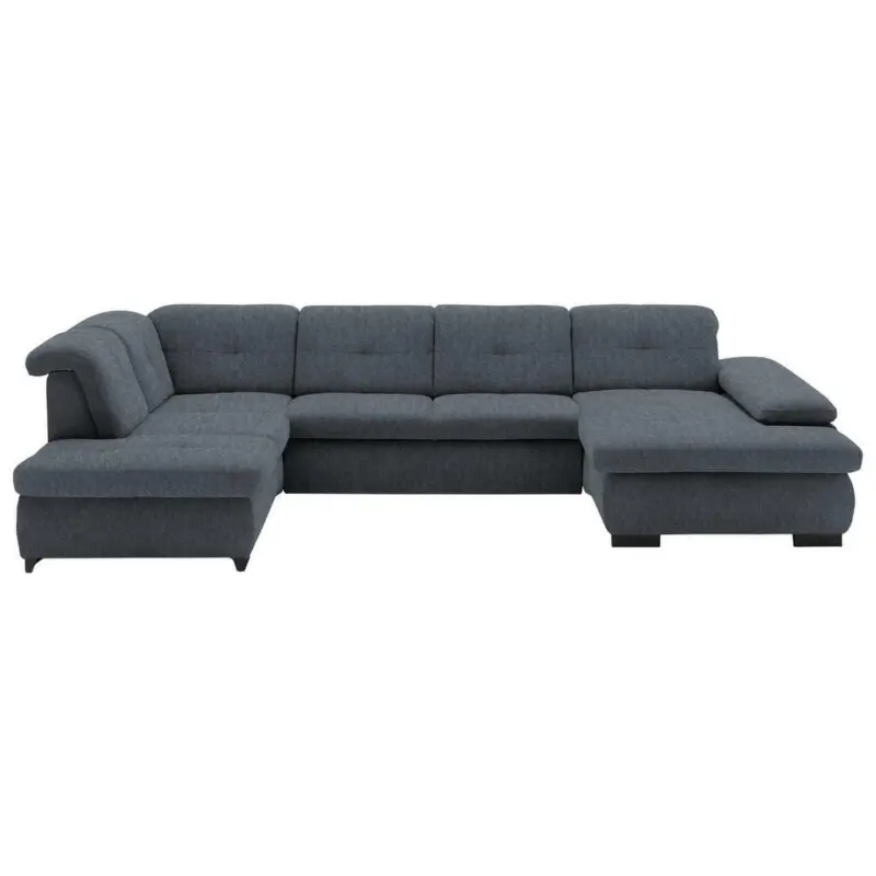 Wohnlandschaft in Webstoff Anthrazit