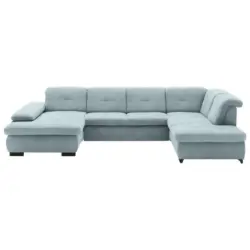 Wohnlandschaft in Webstoff T&uuml;rkis