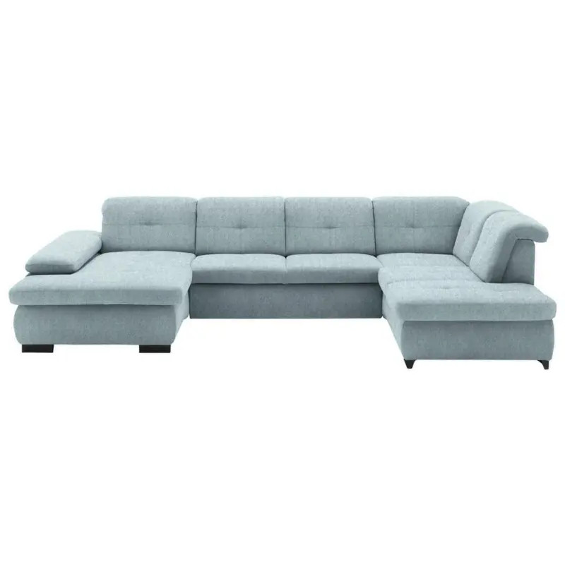 Wohnlandschaft in Webstoff T&uuml;rkis