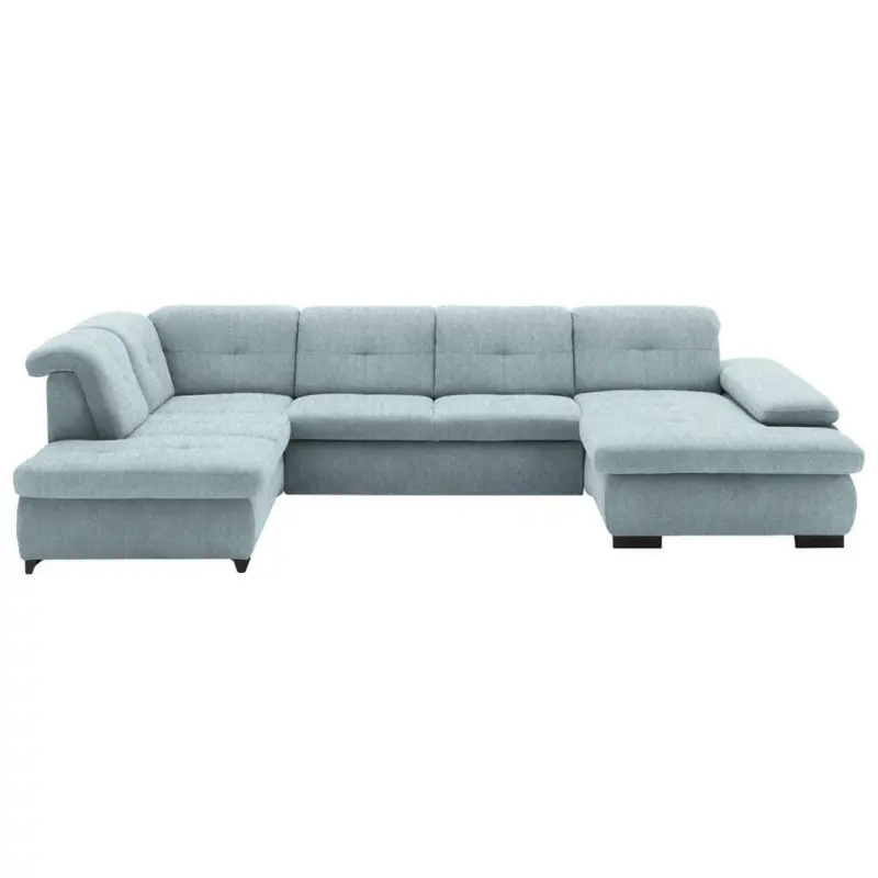 Wohnlandschaft in Webstoff Türkis