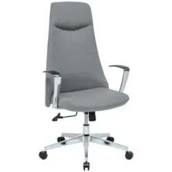 Chefsessel in Webstoff Grau, Alufarben